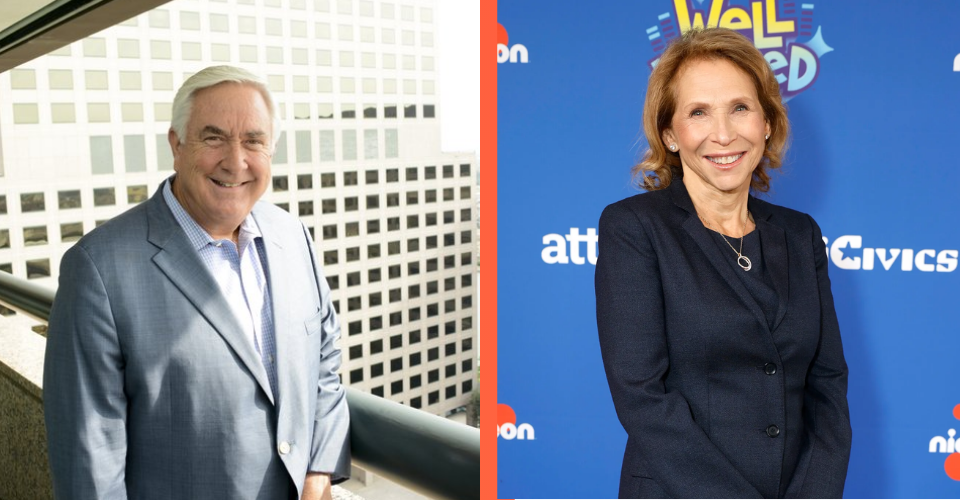 Tim Dove and Shari Redstone