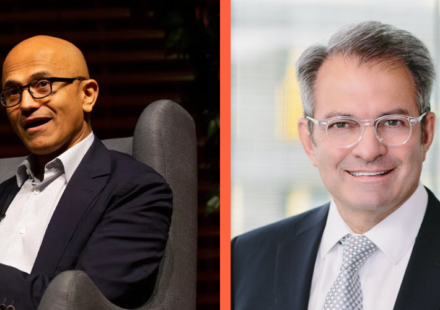 Satya Nadella and Michel Vounatsos