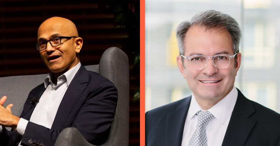 Satya Nadella and Michel Vounatsos