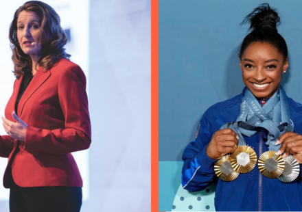 Kathy Warden and Simone Biles