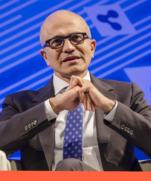Satya Nadella and Michel Vounatsos