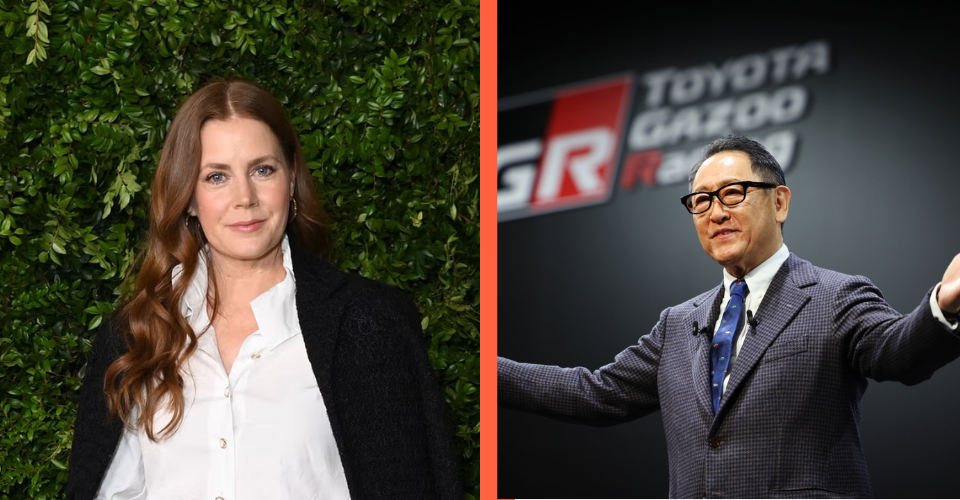 Amy Adams and Akio Toyoda