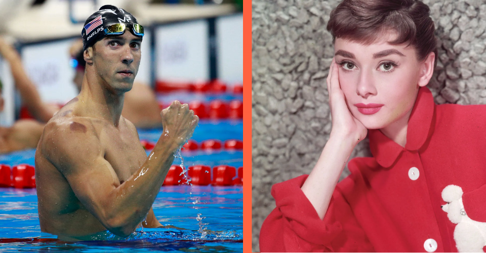 Michael Phelps and Audrey Hepburn