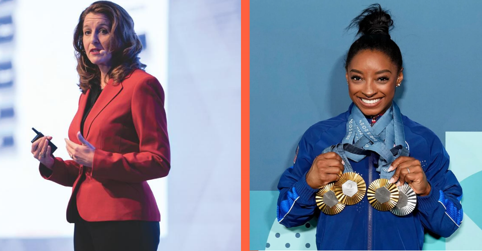 Kathy Warden and Simone Biles